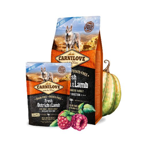 Carnilove Fresh Ostrich & Lamb Small Adult Dog | kistestű kutyák számára struccal és báránnyal 6 kg