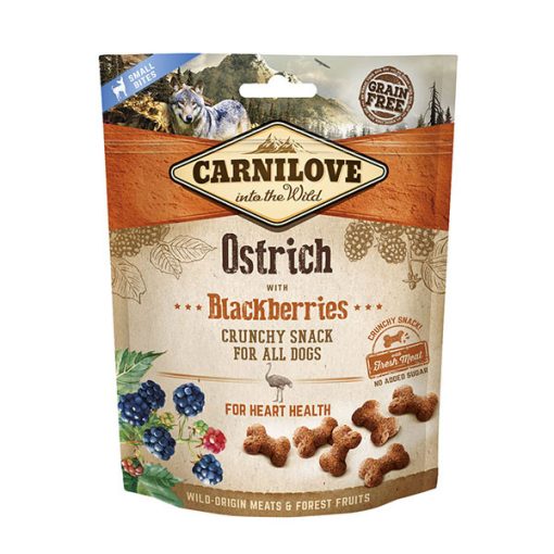 Carnilove Crunchy Snack Ostrich & Blackberries ropogós falatok | strucc & szeder 200 g