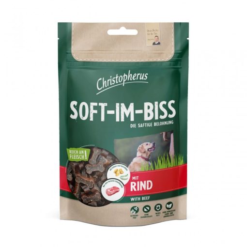 Christopherus Grain Free Soft-Im-Biss puha jutalomfalatok | marhás 125 g