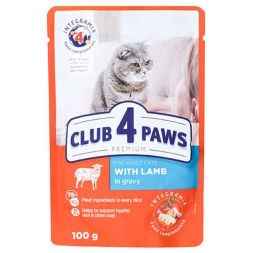 Club4Paws bárányhús szószban felnőtt macskáknak 100 g