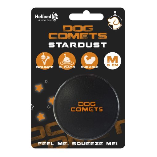Dog Comets Stardust labda | fekete/narancs M méret