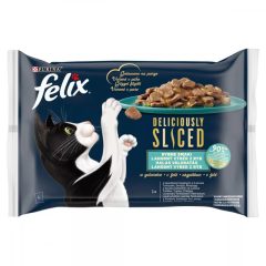   Felix Deliciously Sliced halas válogatás aszpikban felnőtt macskáknak 4x80 g