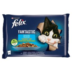   Felix Fantastic halas válogatás zöldségekkel aszpikban felnőtt macskáknak 4x85 g