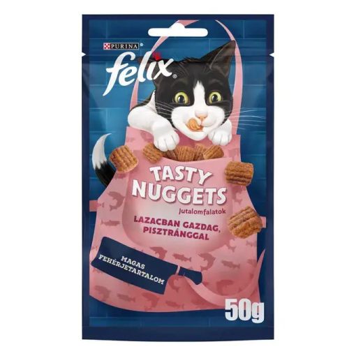 Felix Tasty Nuggets jutalomfalat lazaccal és pisztránggal macskák részére 50 g