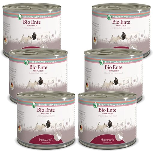 Herrmann's 100% bio kacsahús monoprotein kizárásos diétához kutyáknak és macskáknak 12x200 g