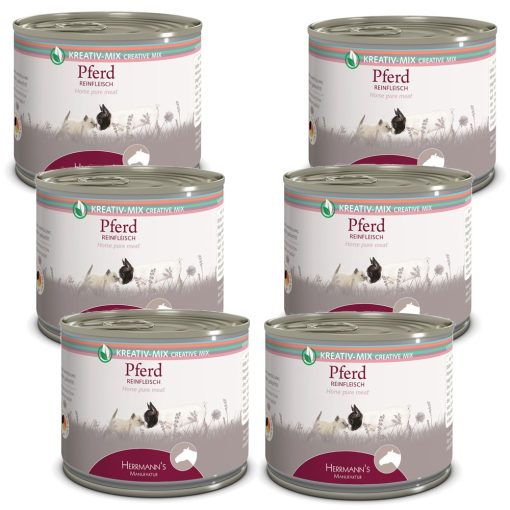 Herrmann's 100% bio lóhús monoprotein kizárásos diétához kutyáknak és macskáknak 12x200 g