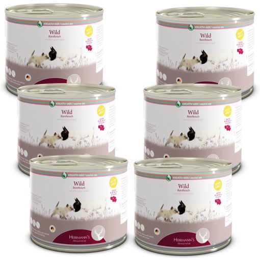 Herrmann's 100% bio szarvas és őzhús monoprotein kizárásos diétához kutyáknak és macskáknak 12x200 g