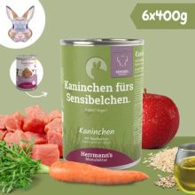 Herrmann's nyúlhús párolt menü kutyáknak | bio sárgarépa, bio alma 6x400 g