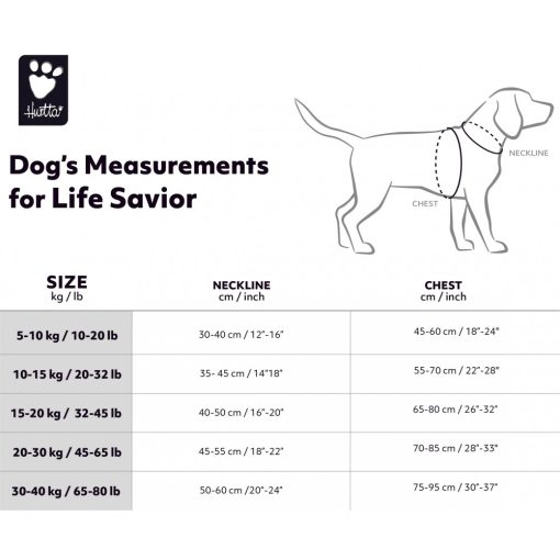 Hurtta Life Savior ECO mentőmellény | varjútövis 15-20 kg