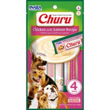 Inaba Churu püré kutyáknak | csirkével és lazaccal 4 tasak (4 x 14 g)