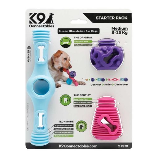 K9 Connectables® Gentle Starter Pack kezdőcsomag | pink, lila, kék M méret