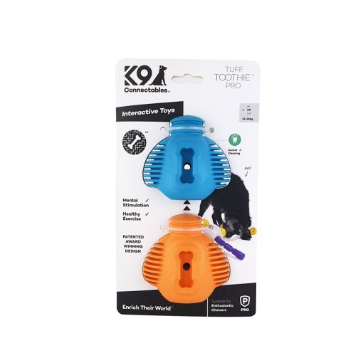 K9 Connectables® Pro Tuff Toothie™ fogápoló | türkiz, narancs M méret