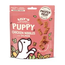 Lily's Kitchen Dog Chicken Nibbles with Salmon Puppy Treats jutalomfalat kölyökkutyák részére 70 g