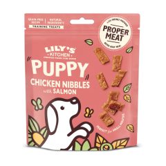   Lily's Kitchen Dog Chicken Nibbles with Salmon Puppy Treats jutalomfalat kölyökkutyák részére 70 g