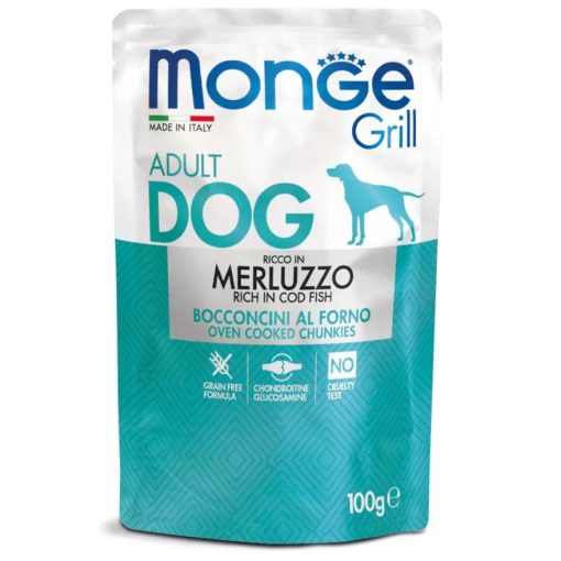 Monge Dog Grill alutasakos nedves eledel tőkehallal felnőtt kutyák részére 100 g