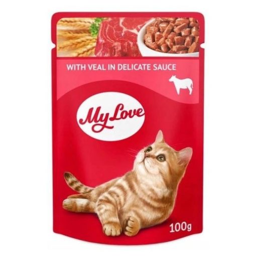 My Love borjú ízletes szószban alutasakos eledel felnőtt macskáknak 100 g