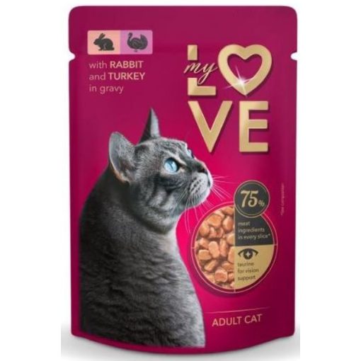 My Love nyulas és pulykás ragu alutasakos eledel felnőtt macskáknak 85 g