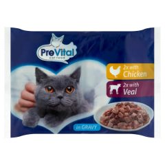 PreVital Farm Selection pulyka, tőkehal, marha, lazac szószban felnőtt macskák részére 12 x 85 g