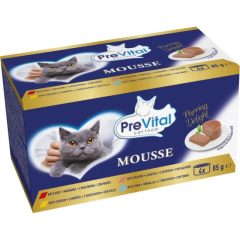 PreVital Farm Selection pulyka, tőkehal, marha, lazac szószban felnőtt macskák részére 12 x 85 g