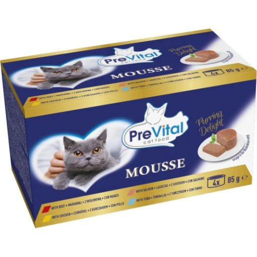PreVital Farm Selection pulyka, tőkehal, marha, lazac szószban felnőtt macskák részére 12 x 85 g