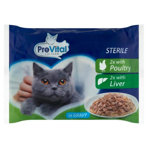 PreVital Farm Selection pulyka, tőkehal, marha, lazac szószban felnőtt macskák részére 12 x 85 g