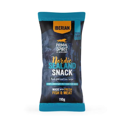 Primal Spirit Nordic Sealand snack sertés- és halhúsos jutalomfalat kutyáknak 110 g