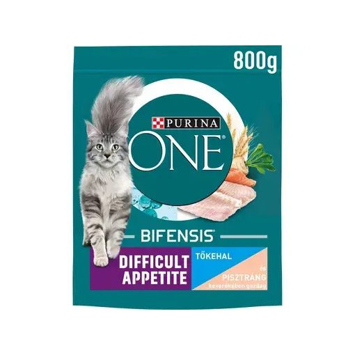 Purina One Difficult Appetite tőkehalban és pisztrángban gazdag száraz eledel felnőtt macskáknak 800 g