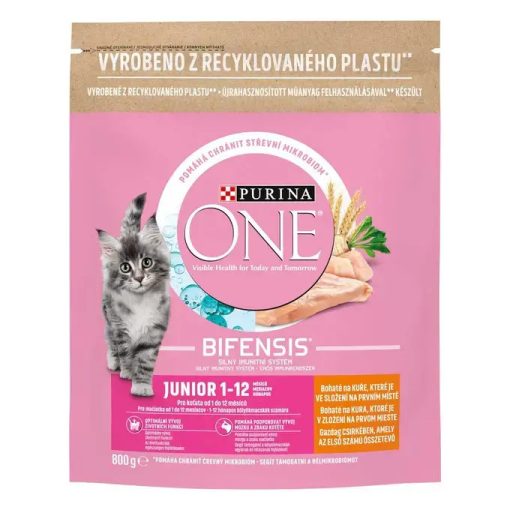 Purina One Junior csirkében gazdag száraz eledel kölyökmacskáknak 800 g