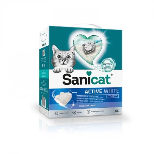 Sanicat Active White ultra csomósodó fehér bentonit macskaalom 6 liter