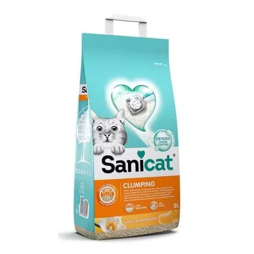 Sanicat Clumping vanília & mandarin csomósodó bentonit macskaalom 8 liter