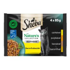   Sheba® Nature's Collection baromfiválaszték aszpikban felnőtt macskák számára 4x85 g