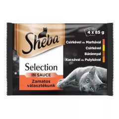   Sheba® Selection zamatos választék szószban felnőtt macskák számára 4x85 g
