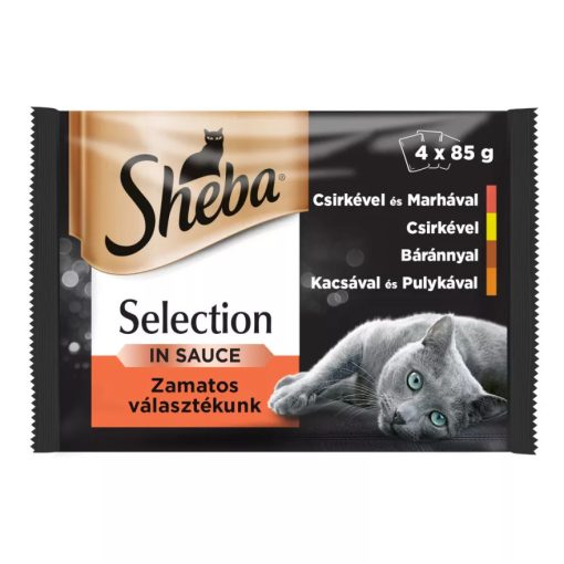 Sheba® Selection zamatos válogatás szószban felnőtt macskák számára 4x85 g
