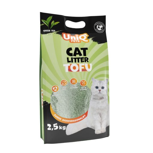 Uniq Pets biológiailag lebomló tofu macskaalom zöld tea illattal 5 kg