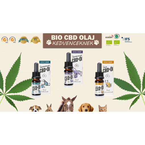 Vetrihemp bio CBD olaj kutyáknak 10 kg felett 12%-os 10 ml
