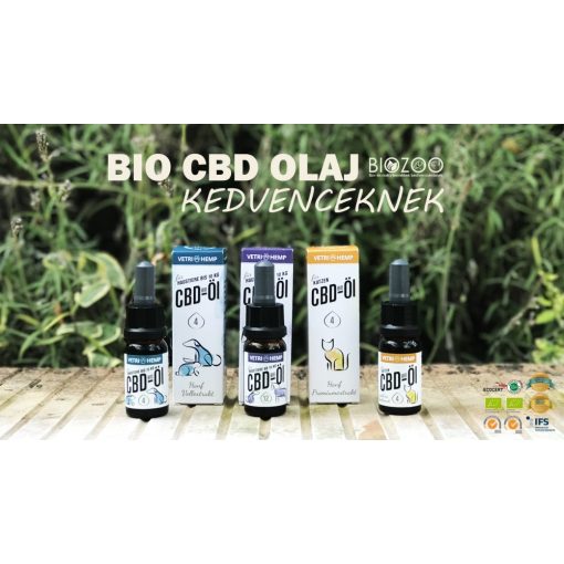 Vetrihemp bio CBD olaj kutyáknak 10 kg-ig 4%-os 10 ml