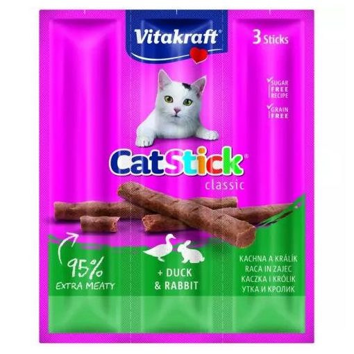 Vitakraft Cat Stick Mini jutalomfalat macskák részére nyúllal és kacsával 3x6 g