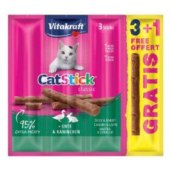   Vitakraft Cat Stick Mini jutalomfalat macskák részére nyúllal és kacsával 4x6 g (3+1 grátisz)