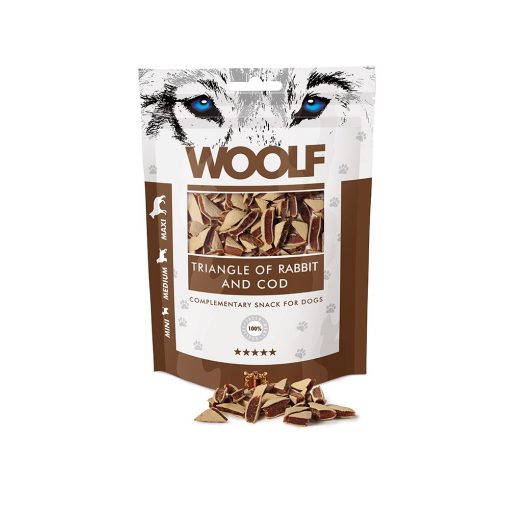 Woolf Triangle Rabbit and Cod nyúlhúsos és tőkehalas háromszög falatkák 100 g