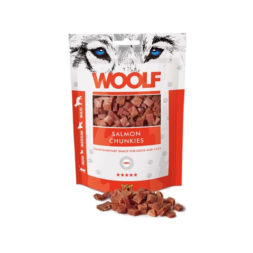 Woolf Chunkies Salmon tréning kockák | lazacos 100 g