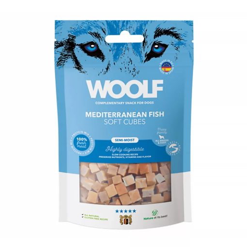 Woolf Mediterranean Fish Soft Cubes főtt, puha mediterrán halhús kockák 100 g