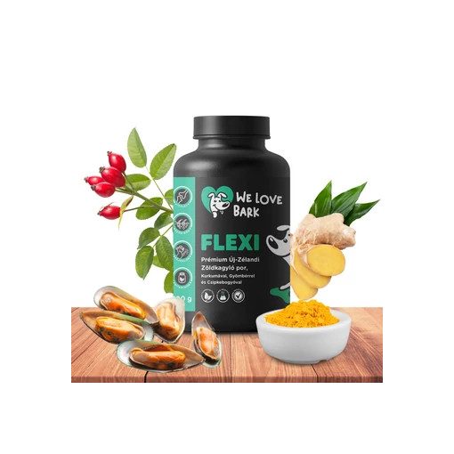 We Love Bark Flexi Új-Zélandi zöldkagyló kurkumával, gyömbérrel és csipkebogyóval 100 g
