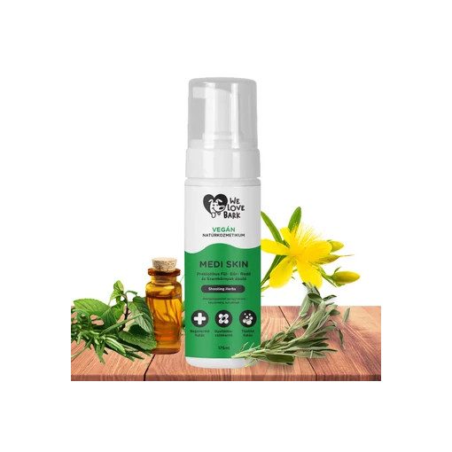 We Love Bark Medi Skin prebiotikus szemkörnyék, fül, bőr és redő ápoló hab kutyáknak 175 ml