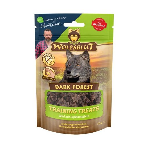 Wolfsblut Dark Forest Training Treats jutalomfalat vaddal és édesburgonyával 70 g